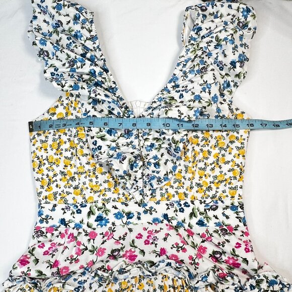 AMARANTE do Brazil Mixed Floral Tiered Maxi Dress Colorful Resort Luxury 6 - Picture 11 of 13